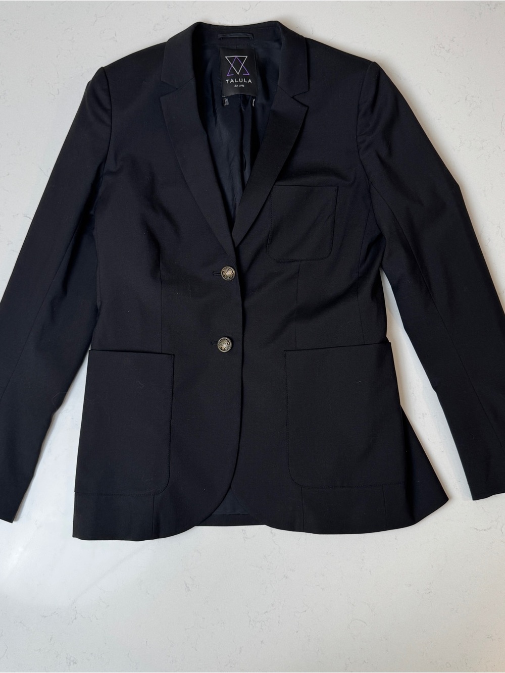Talula Black Single-Breasted Notch-Lapel Blazer